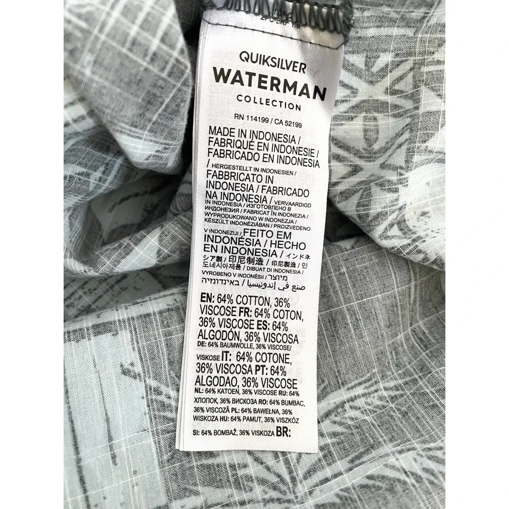 Quiksilver Mens Waterman Tropical Fish Vacation Button Down Top Size Large